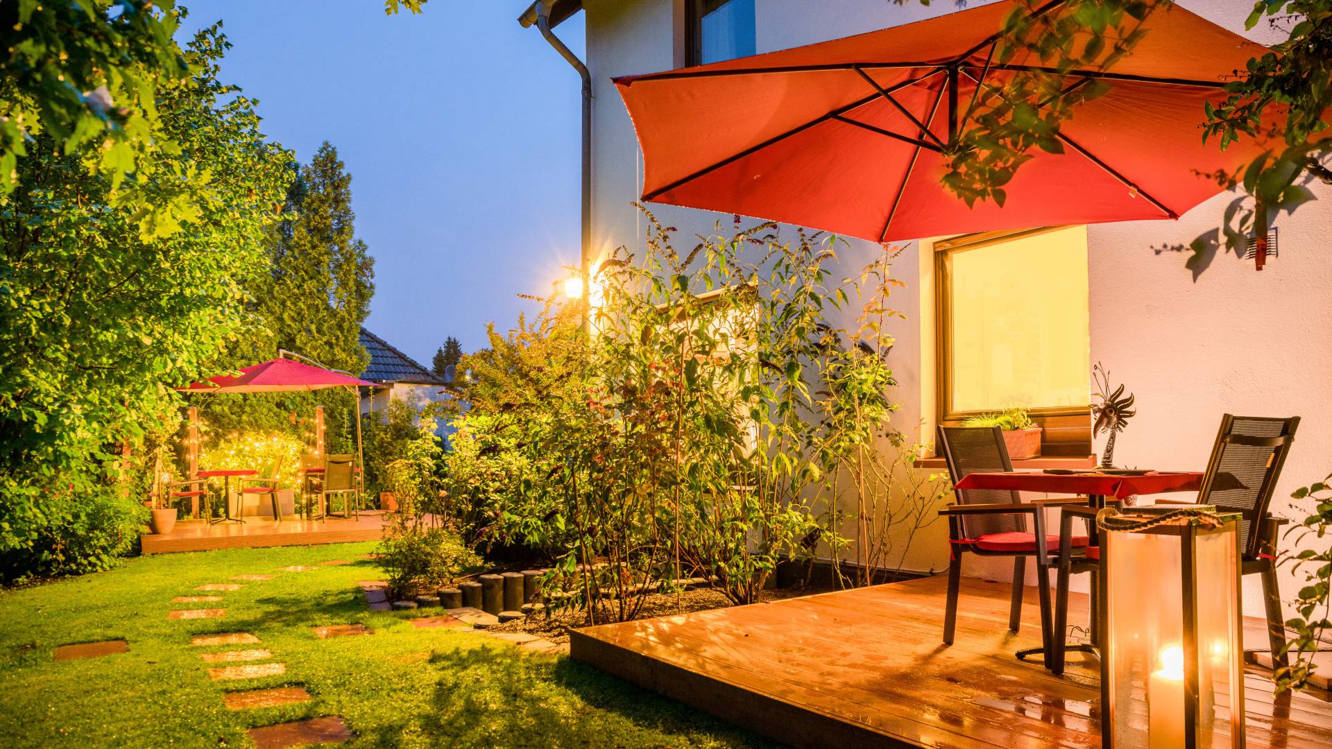 Terrasse Garten Hotel Haus Nussbaum